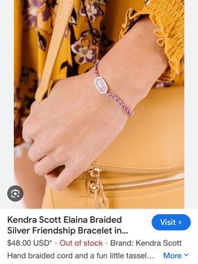 Kendra Scott Purple Faceted Stone Braided Bracelet$48